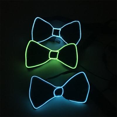 China Wedding Birthday Party Decoration Flashing Light Up Bowtie Led Bowties Novelty Neon Led Ties For Christmas New Year Party Events Show Dance for sale