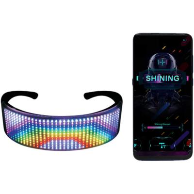 China 175*75*51mm 2021 DIY Text Party Christmas Halloween APP Control LED Programmable Full Color Glass LED Smart Glasses for sale