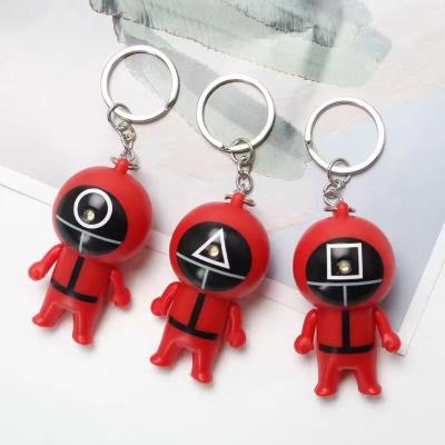 China Fashion New 2021 Promotion Gift Squid Promotion Gift Key Chain Man Stereo Doll Bag 3D LED Sound Game Pendant Squid Pendant For Decoration for sale