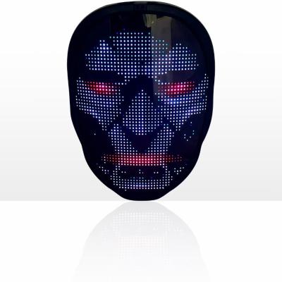 China App Program 2021 Fashion New Led Glow Party Mask Display Whole Face Halloween Led Party Mask for sale