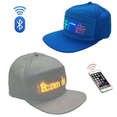 China COMMON LED Fishing Hat With Embroidery USB Rechargeable LED Luminous Hat Led Light Digital Scrolling Message Led Hats for sale