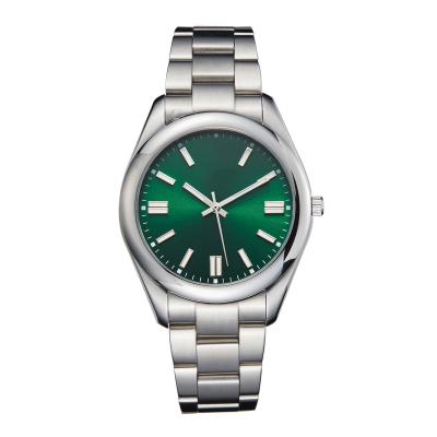 China Japan Automatic Luxury Custom Movement Dial Sunburst Green Band Stainless Steel Date Brand Men Waterproof Quartz Watch for sale