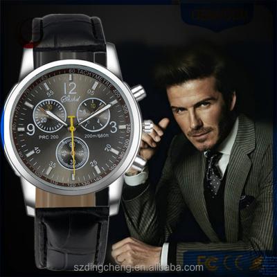 China Non-Specific Wholesale High Quality Business Men Watch Quartz Watch Leather Strap Wrist Watch for sale