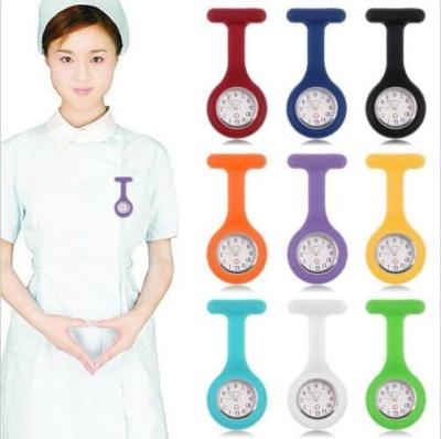 China Non-Specific Silicone Nurse Watch Brooch Tunic FOB Watch With Battery Free Doctor Medical for sale