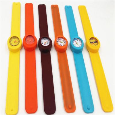 China Factory non-specific custom your logo silicone rubber wrist pop watch promotion slap watch unisex for sale