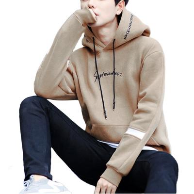 China Anti-wrinkle Manufacturers Navy Custom Khaki Plain Oversized Apparel Pullover Hoodies With September Embroidery for sale