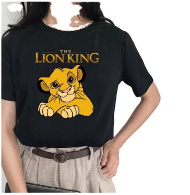 China Anti Wrinkle Anti Wrinkle Women Kawaii Summer Tosp Cartoon The Lion King Funny Harajuku Tee Fashion Unisex T-shirt for sale