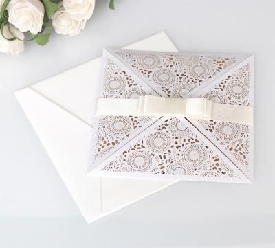 China Paper Wedding Invitation Card Beaded Wedding Invitation Card Invitation Card for sale