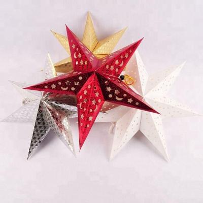 China Meilun Art Crafts Wholesale 3D Christmas Decoration Paper Five Angles Star Lantern for sale