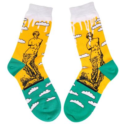 China Good Quality Breathable Wholesale Customized Non Slip Manufacturers Patterned Socks Print for sale