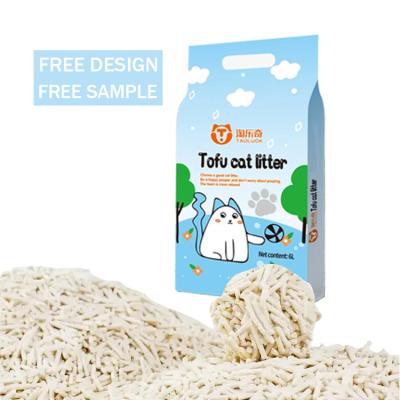 China Large Natural Tofu Clumping Cat Litter Flushable Kitty Cat Litter for sale