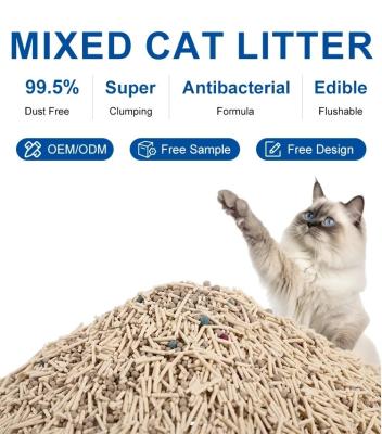 China Original Mixed Cat Litter OEM ODM Bentonite And Tofu Cat Sand Litter Low Dust for sale