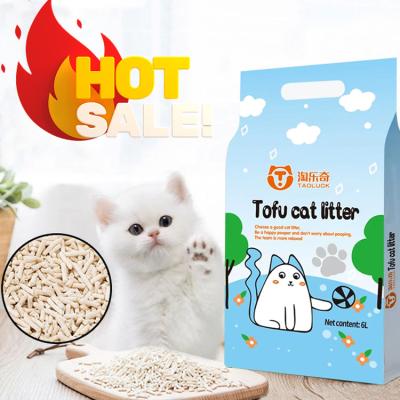 China Soybean Fiber Tofu Based Cat Litter White Environmentally Friendly Kitty Litter for sale