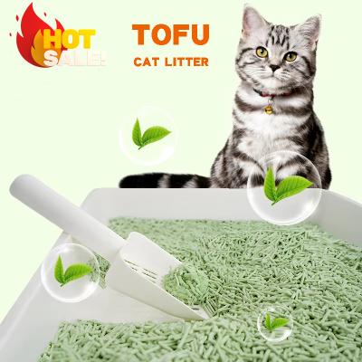 China ODM Flushable Tofu Cat Litter Sand Green Tea Toilet Flushable Cat Litter for sale