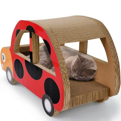 China Corrugated Cardboard Cat Scratcher Car Shaped Cat Scratcher OEM ODM for sale