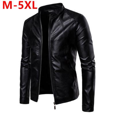 China 2021 Fashion Drop Designs Boys Classic Viable Biker Jacket Motorcycle PU Jacket For Men Black Slim Fit Plus Size Leather Mens Coat for sale