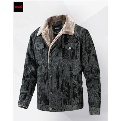 China 2021 New Winter Fashionable Men's Turn Down Jacket Waterproof Warm Collar Down Thicken Single Breasted Fleece Windproof Mens Coats Casual Jackets for sale