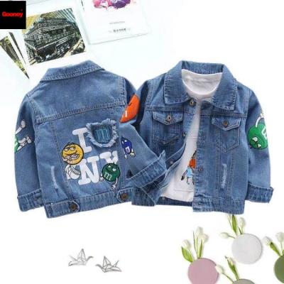 China Baby Boy Denim Jacket Kids Breathable Cartoon Appliques Tops Autumn Children Clothes For Wear Fashion for sale