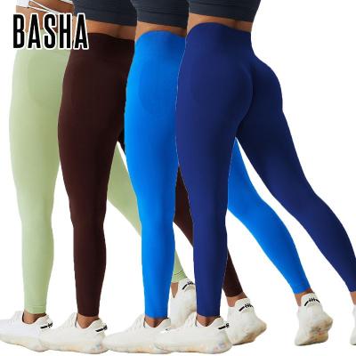 China BASHAsports Antibacterial 2023 Women Solid Color Pants Fitness Yoga Pants Seamless Sports Pants Gym Women Tights Legging For Women for sale