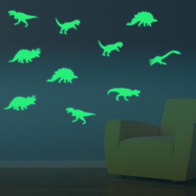 China Luminous 9pcs Creative Luminous Wall Decorative Dinosaur Sticker Glow in the Dark Light Decor Removable Vinyl Decals Mural Baby for sale