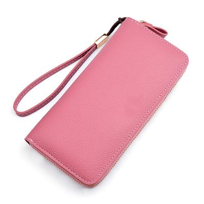 China Waterproof Women Wallets With Zipper Pink Phone Pocket Purse Card Holder Lady Tassel Short Coin Patchwork Women's Wallet Long Purse for sale