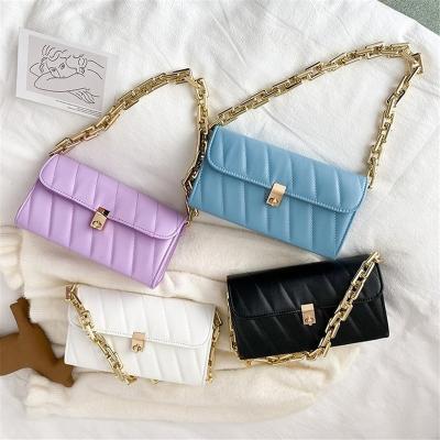 China Fashion Women Bag Chain Pu Leather Trim Quilted Female Messenger Bags Bag Atmosphere Handbag Shoulder Clutches for sale