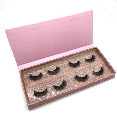 China Crisscross 4 Pairs Rose Gold Mink Eyelash Package Book Private Label Set, Empty Custom Lash Books for sale