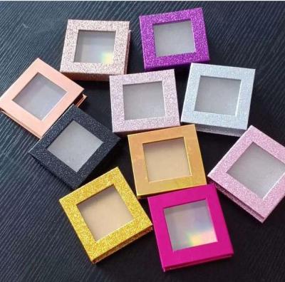 China White Window Eyelashes Paper Boxes Long Natural Square Eyelash Box for sale