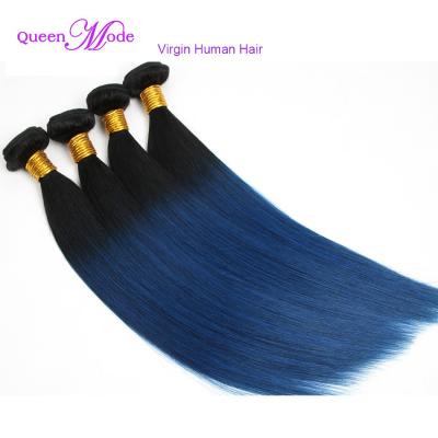 China Hot Sale Aliexpress Ombre 1B/Blue Ombre Human Hair /Hair Wave Virgin Hair Silky Straight Weave Weave Indian Hair Extensions for sale