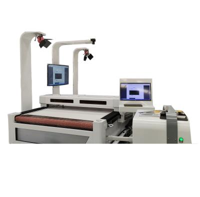 China Automatic Nesting Patterns Automatic CCD Sublimation Fabric Format Cutting Machine With Conveyor Laser CO2 CNC for sale