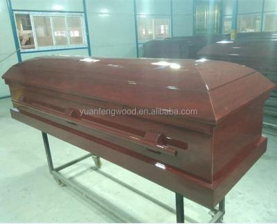 China American Cheap Wooden Burial Casket CLASSIC Style Paper Plated Mid Range Caskets for sale