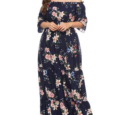 China Plus-size Washable Bohemian Dress New Neckline Summer Beach Casual Dress for sale