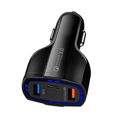 China 2021 New QC 3.0 5V 3.5A USB-C Type C Fast Charging 2 Usb Port Quick Charge 3.0 USB Car Charger for Samsung S9/S8 Plus iPhone X/8 for sale