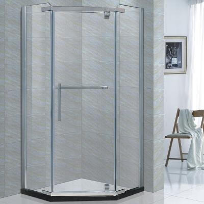 China Modern Luxury Certified Clear Tempered Glass Framed Hinged Stainless Steel Shower Door Bathroom Shower Enclosure for sale