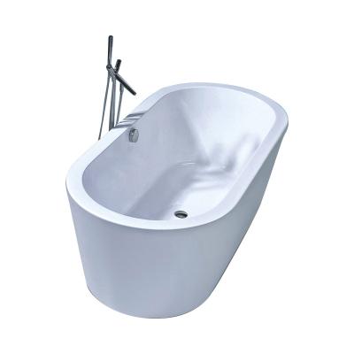 China Embedded Contemporary Deep Soaking Tub Freestanding White Acrylic Soaking Bathtub With Overflow Drain And Trim for sale