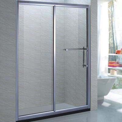 China Modern Bathroom Stainless Steel Profile 8/10mm Certified Transparent Clear Tempered Glass Sliding Shower Enclosure Enclosure Door for sale