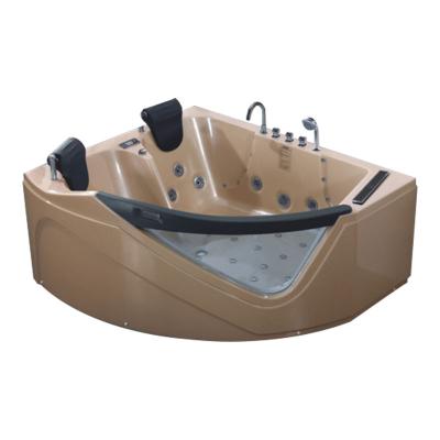 China Large Whirlpool Whirlpool Triangle Massage Tub Bathroom Modern Adult Luxurious Acrylic Gold Corner Freestanding For Couples for sale