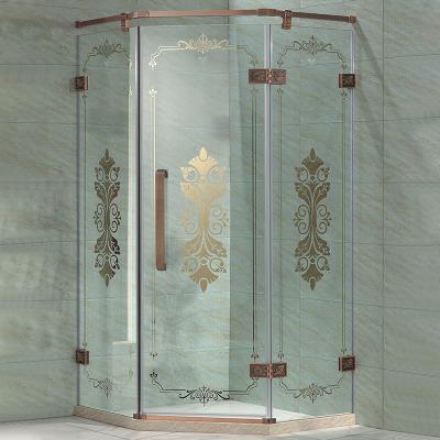 China Modern Luxury Certified Parangle Hinged Shower Door Enclosure Framed by Clear Tempered Glass in Oil Rubbed Bronze Stainless Steel for sale