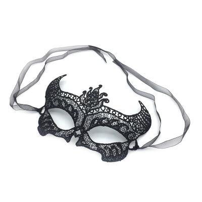 China Flexible Mardi Gras Lace Masquerade Lady Black Lace Mask Fashionable Hollow Women Masks For Carnival Ball Birthday Halloween Costume for sale