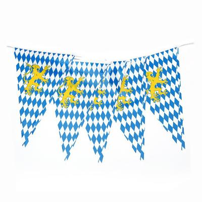 China PE Oktoberfest Party Supplies Bavarian Beer Festival Flag Banner 10m 20pcs Flags PE Materials Two Sides Printing for sale