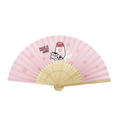 China Europe Length Professional Custom Made Cloth Bamboo Folding Chinese Hand Fan 21cm Accept Logo ART For Party,Wedding for sale