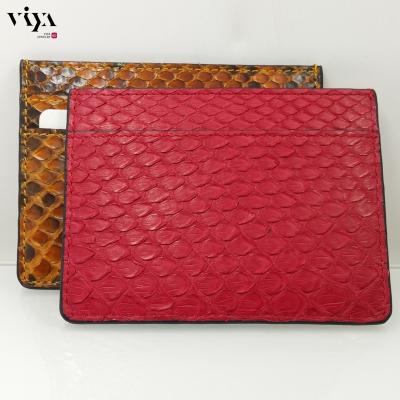 China Luxury Slim Front Pocket Snakeskin Leather Wallet Anti-theft Customized Genuine Card Holders for sale