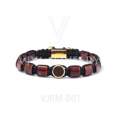 China DIY Punk Handmade Square Bead Bracelet Fashion Natural Expanded Stone Bracelet for sale