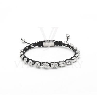 China New Arrival Ethnic Skull Beads Bracelet Men's Handmade 316 Stainless Steel Jewelry for sale