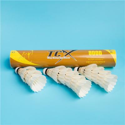 China High Quality TCX 9000-Yellow OEM TCX9000 Badminton Goose Feather Training Shuttlecock For Professional International Tournament for sale