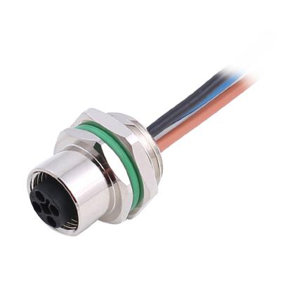 China Automotive M12 male and female A 2 pole/17 pole front locking welding wire panel connector harness for sale