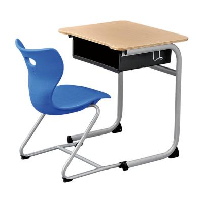 China Modern College Student School Study Furniture Plastic Chair And Table for sale