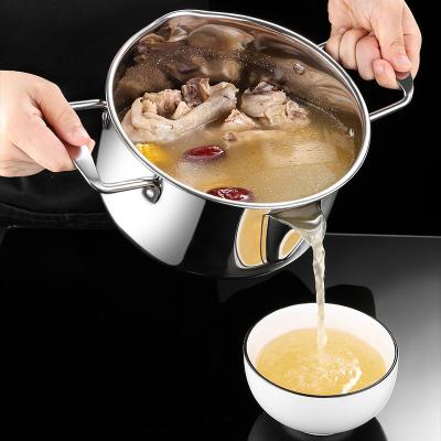 China Sustainable Durable Using Custom Kitchen Restaurant Cookware 304 Stainless Steel Soup Pot for sale