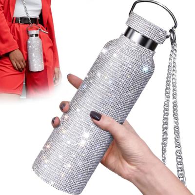 China Viable Blinged Cups New Bling Water Bottles Glass Bottles 500Ml Stainless Steel Water Bottle Bling Tumblers for sale