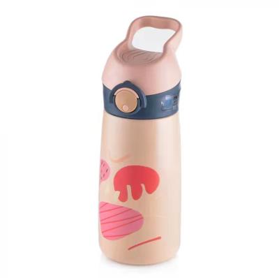 China Stainless Steel Vacuum Cartoon Portable Kids Portable Cute Tumbler Outdoor Silicone Straw Thermos for sale